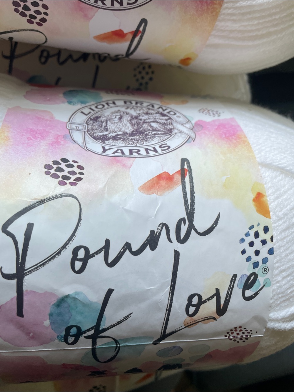 Lion Brand Pound of Love Soft White Yarn - 4 packages